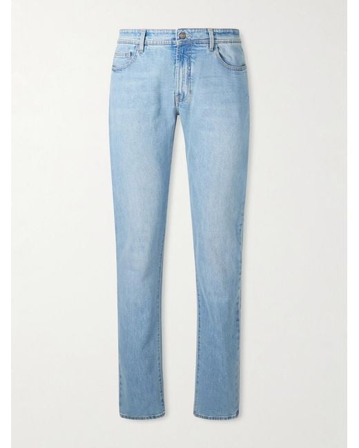 Canali Blue Straight-Leg Jeans for men