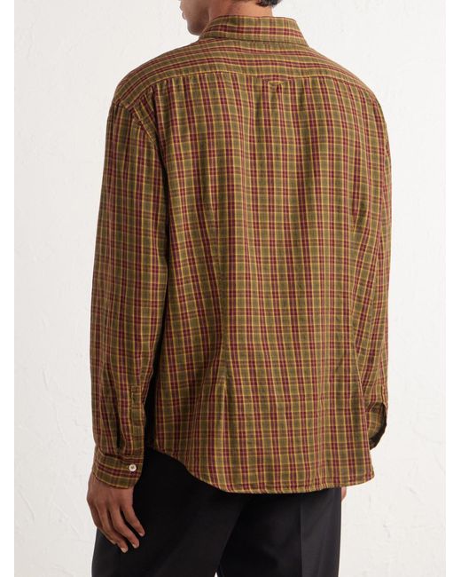 Massimo Alba Brown Boxy Checked Cotton Shirt for men