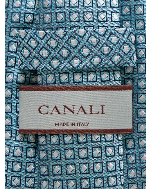 Canali Blue 8cm Silk-jacquard Tie for men