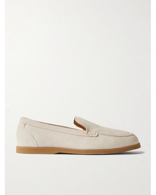 Mr P. White Suede Loafers for men