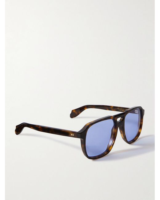 Cutler & Gross Blue Aviator-style Tortoiseshell Acetate Sunglasses for men