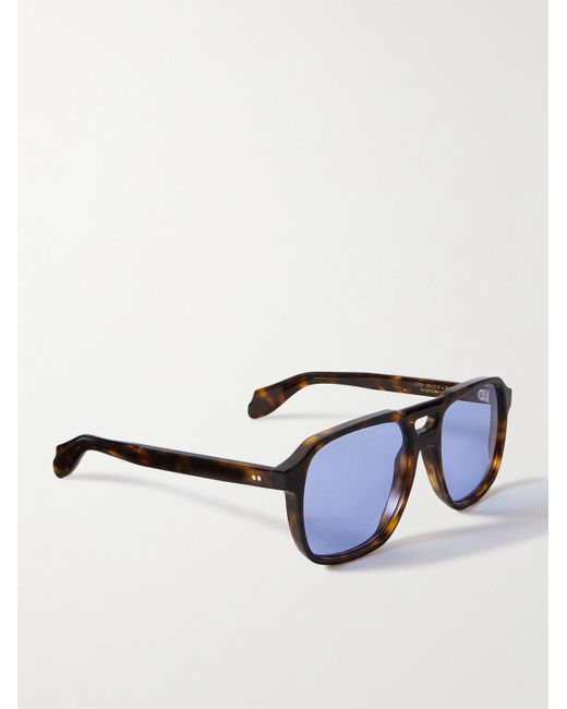 Cutler & Gross Blue Aviator-Style Acetate Sunglasses for men
