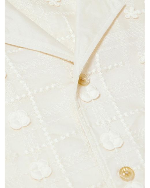 NN07 Ben 5026 Hemd aus Lyocell mit Stickereien und Reverskragen in Natural für Herren