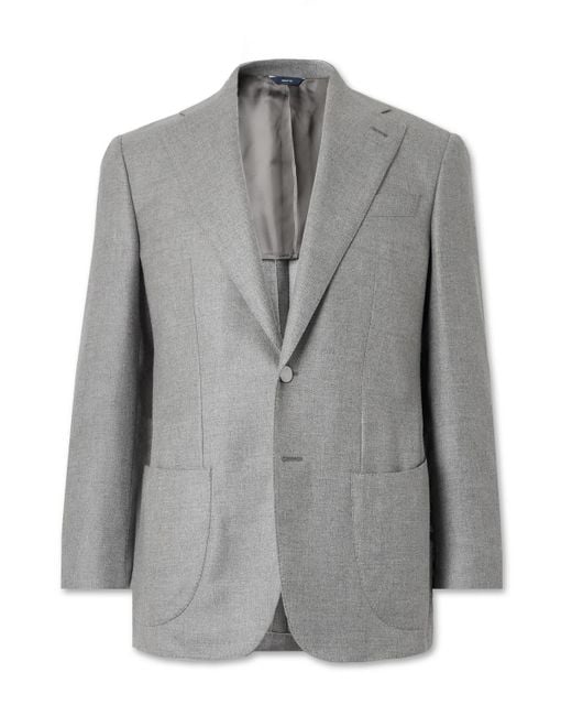 Thom Sweeney Gray Wool-Twill Blazer for men