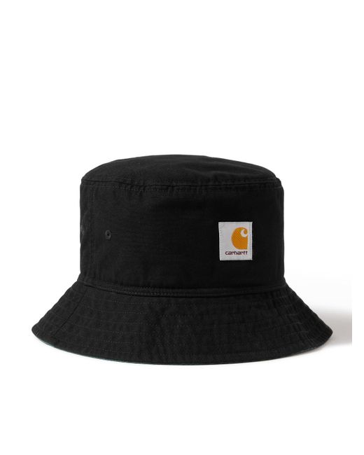 Carhartt Black Heston Logo-appliquéd Cotton-canvas Bucket Hat