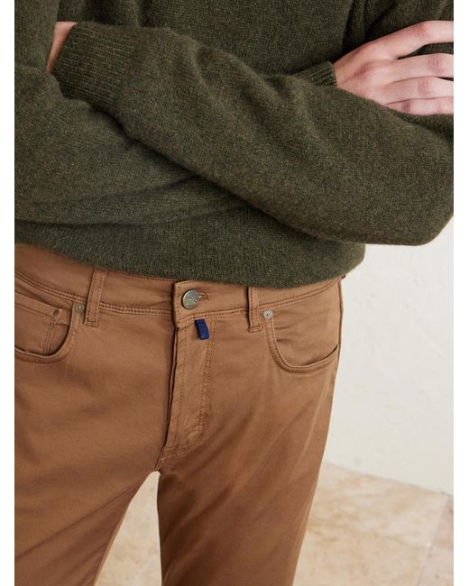 Slowear Brown Slim-Fit Stretch Cotton-Blend Gabardine Trousers for men