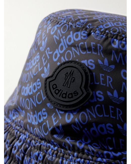 Moncler Genius Moncler X Adidas Originals Reversible Blue & Black Logo Bucket Hat for men