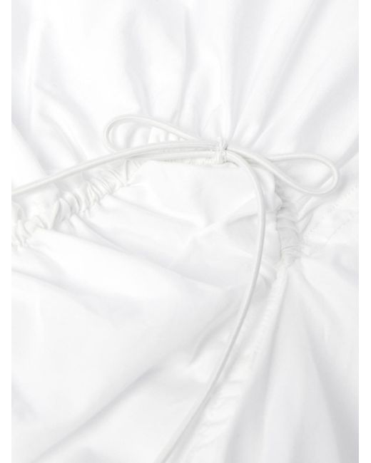 Simone Rocha White Bow-embellished Ruched Cotton-poplin Shirt for men