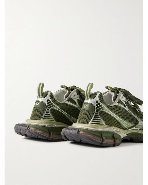 Balenciaga Green 3xl Distressed Mesh And Rubber Sneakers for men