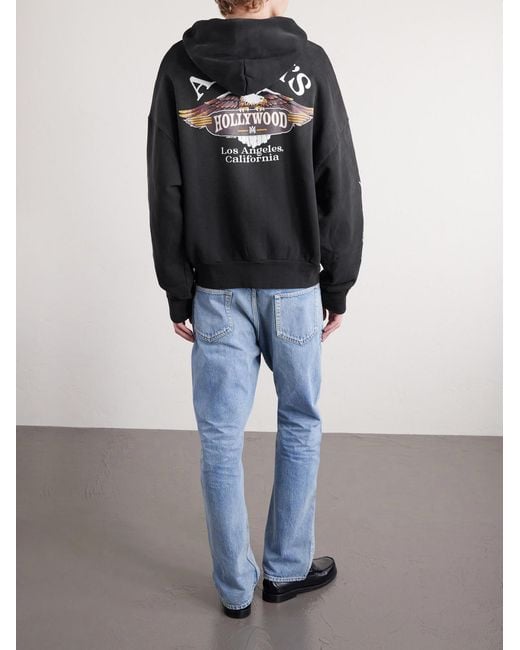 Amiri Blue Flames Logo-print Cotton-jersey Zip-up Hoodie for men
