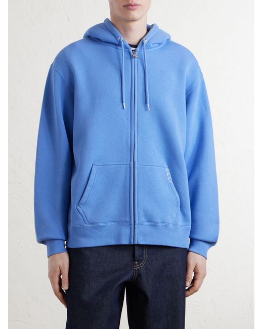 J.W. Anderson Blue Cotton-Jersey Zip-Up Hoodie for men