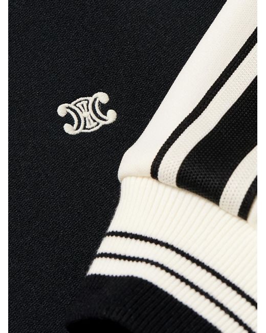 Céline Trainingsjacke aus technischem Jersey mit Logostickerei und Streifen in Black für Herren
