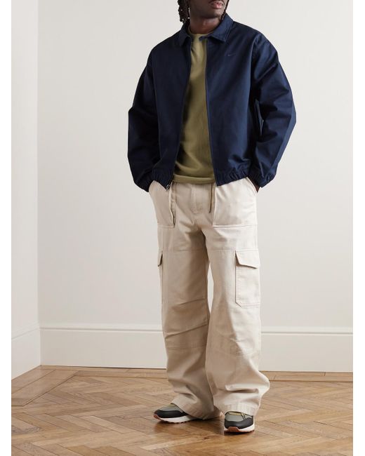 Nike Harrington-Jacke aus Baumwoll-Twill mit Logostickerei in Blue für Herren