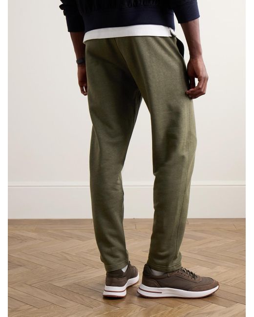 Pantaloni sportivi slim-fit in jersey di misto cotone di Loro Piana in Green da Uomo