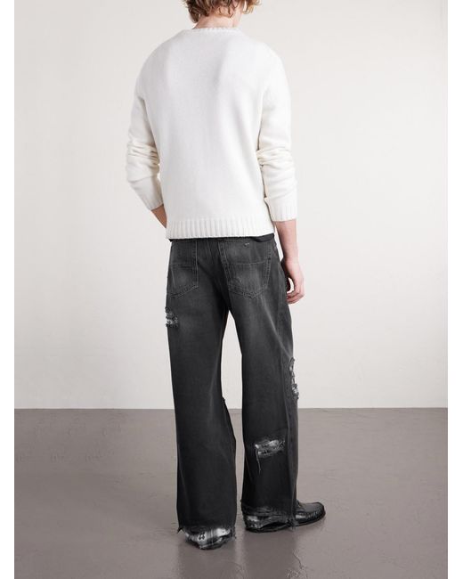 Amiri Blue Distressed Wide-leg Jeans for men