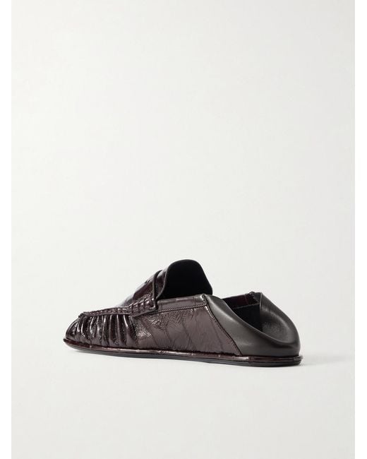 Saint Laurent Brown Le Loafer Monogram Logo-appliquéd Eel Penny Loafers for men