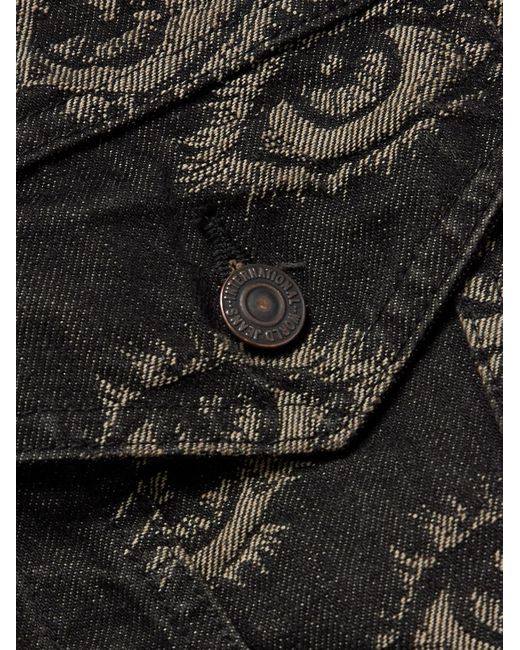Kapital Speakeasy Printed Denim Jacket in Black for Men