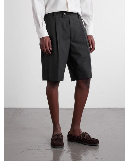 mfpen Gray Straight-leg Wool Shorts for men
