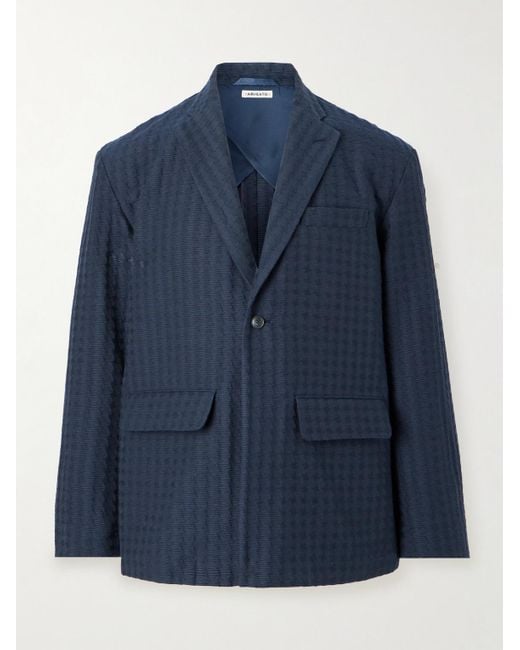 Blue Blue Japan Blue Cotton-blend Jacquard Suit Jacket for men