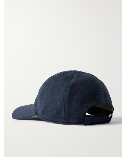 Loro Piana Blue Logo-embroidered Cotton-piqué Baseball Cap for men