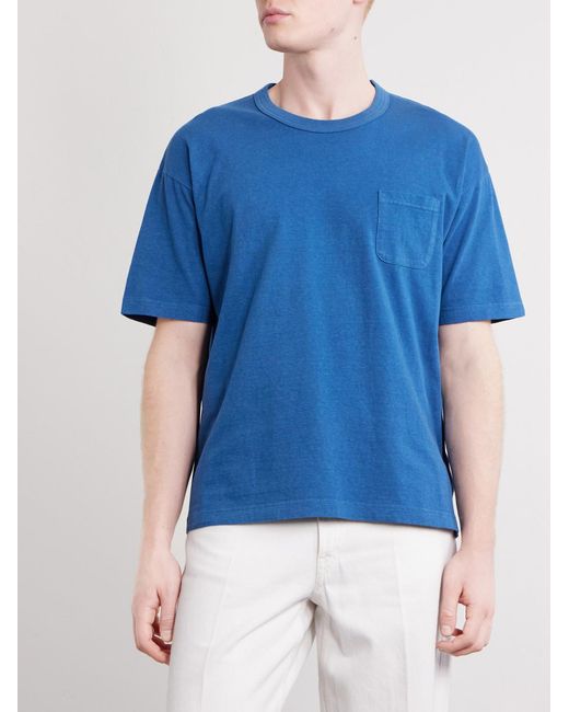 Visvim Blue Jumbo Cotton-jersey T-shirt for men