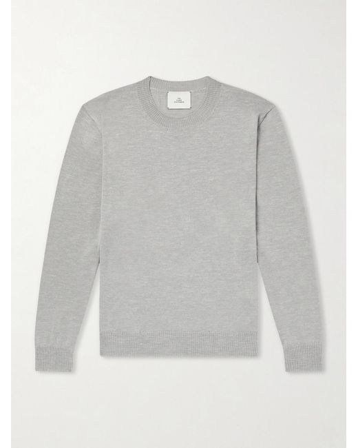 The Elder Statesman Gray Libeccio Wool, Silk And Linen-Blend Sweater for men