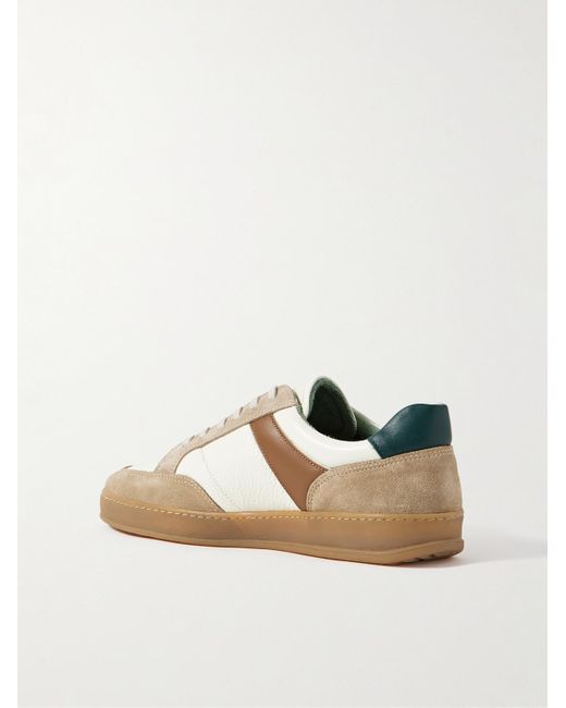 Mr P. Natural Colour-Block Suede And Leather Sneakers for men