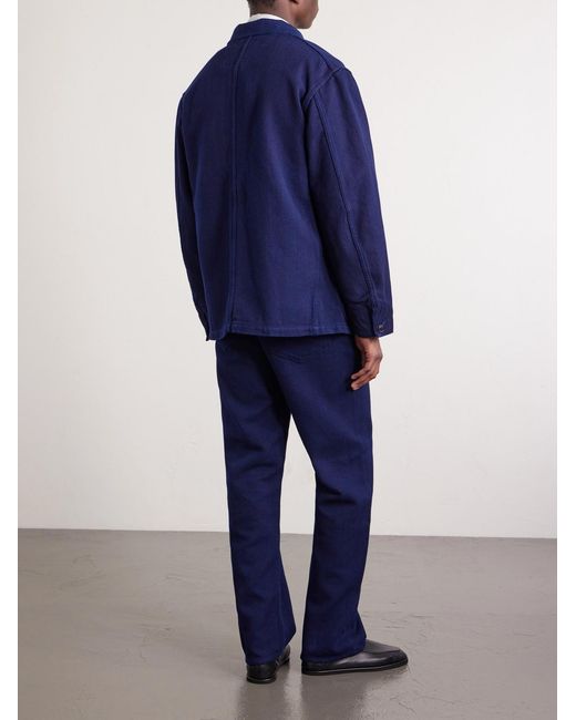 Blue Blue Japan Blue Logo-appliquéd Sashiko Cotton-piqué Jacket for men