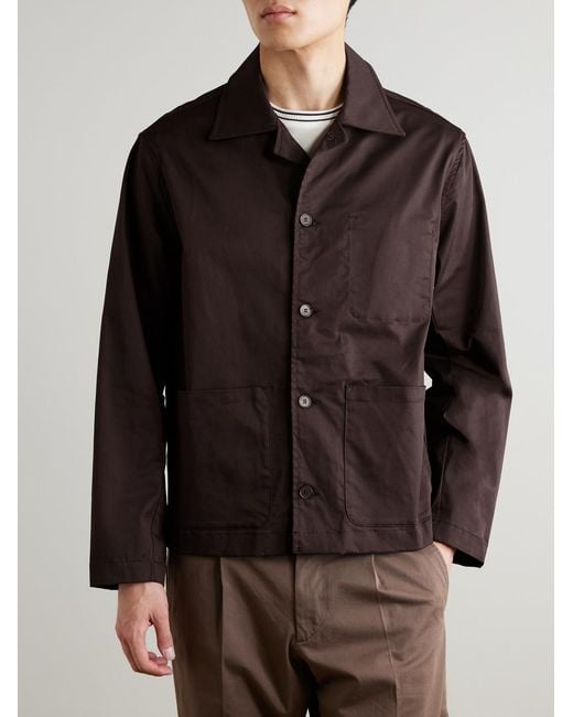 NN07 Brown Morgan 10021 Stretch Organic Cotton-Gabardine Blouson Jacket for men