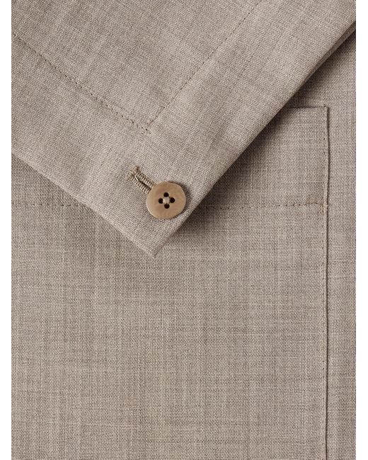 STÒFFA Gray Unstructured Double-Breasted Wool Suit Jacket for men