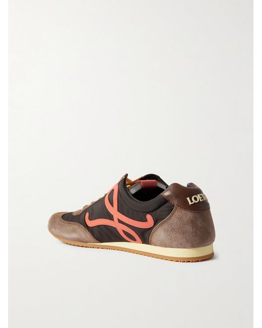 Loewe Brown Ballet Runner 2.0 Logo-Appliquéd Shell, Suede And Leather Sneakers for men