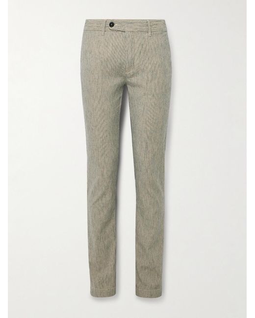 Massimo Alba Gray Winch2 Slim-fit Striped Cotton-blend Trousers for men