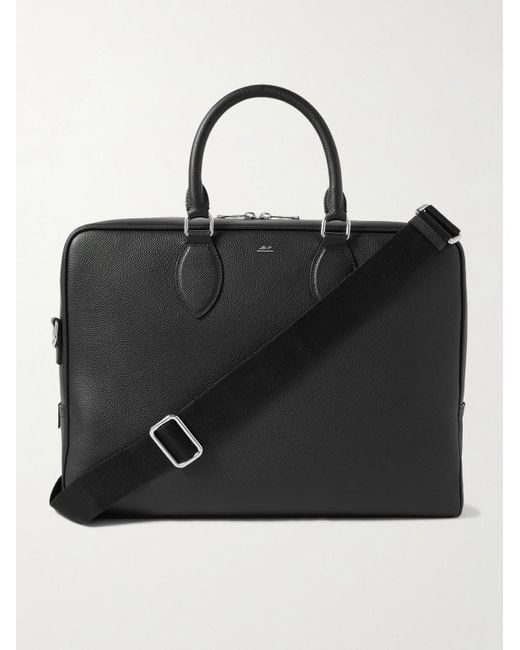 Mr P. Black Full-Grain Leather Briefcase for men