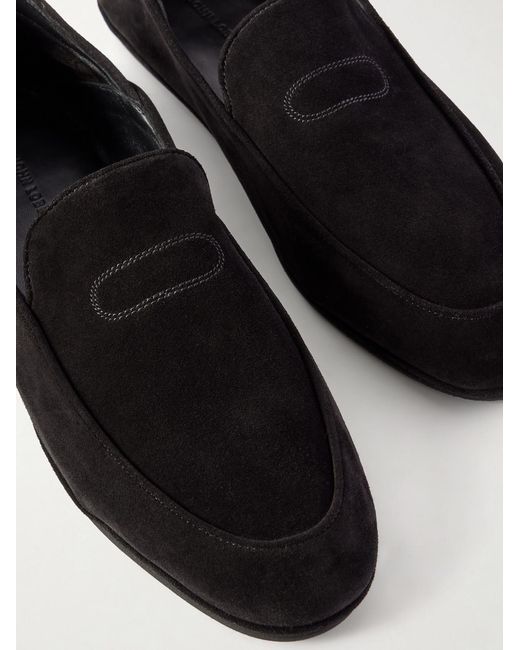John Lobb White Kingston Ii Collapsible-Heel Suede Loafers for men