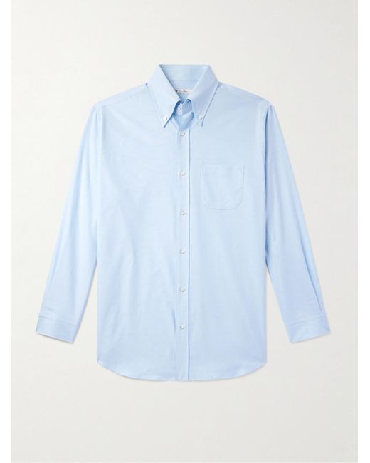 Camicia in cotone Oxford con collo button-down di Loro Piana in Blue da Uomo