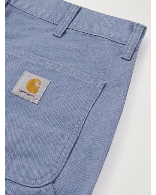 Carhartt Blue Single Knee Straight-leg Organic Cotton-canvas Trousers for men