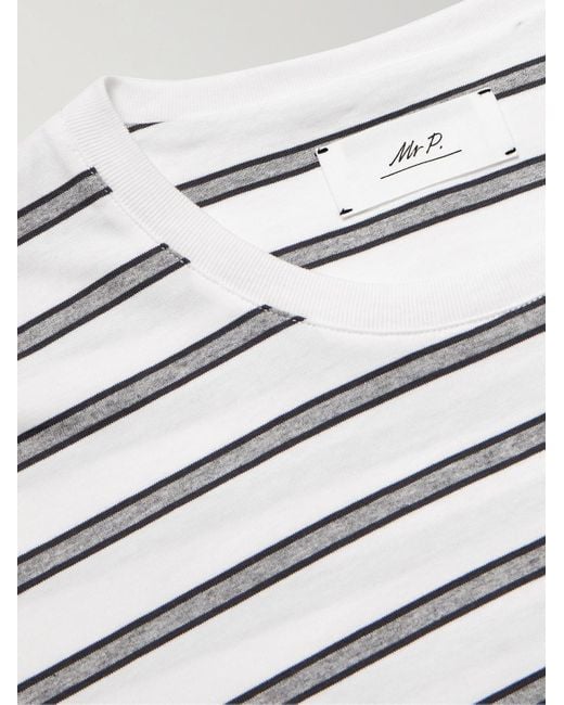Mr P. Gray Striped Recycled And Organic Cotton-blend Jersey T-shirt for men