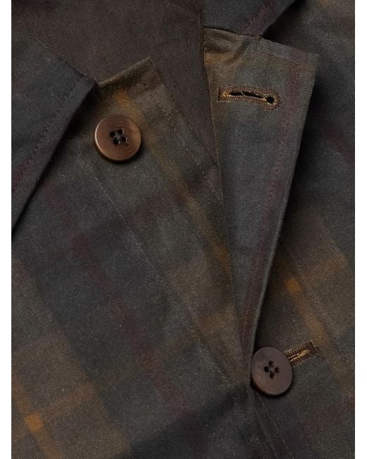 De Bonne Facture Black Forest Checked Waxed Cotton-Canvas Jacket for men