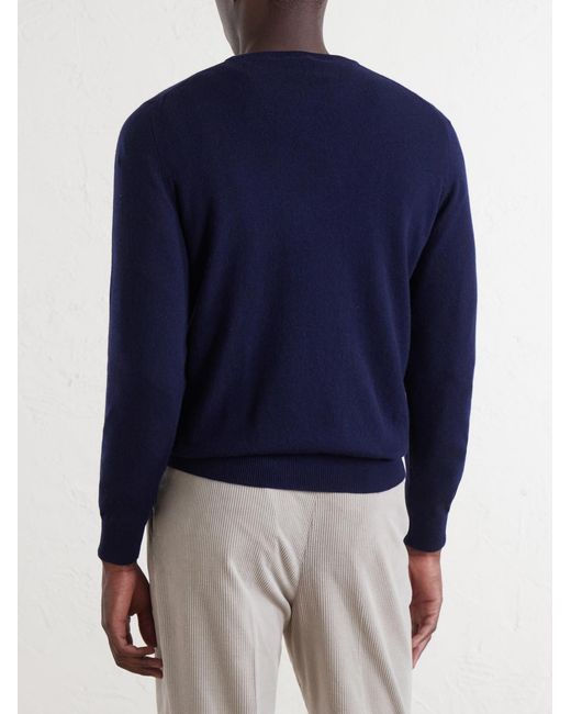 Fedeli Blue Argentina Baby Cashmere Sweater for men