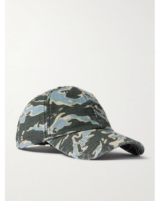 Acne Green Carliy Logo-Embroidered Camouflage-Print Cotton-Ripstop Baseball Cap
