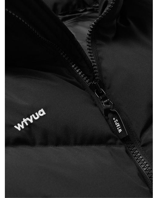 (w)taps Black Logo-Embroidered Quilted Shell Down Jacket for men
