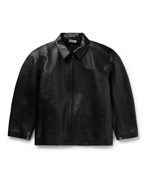 Fear Of God Black Full-grain Leather Jacket for men