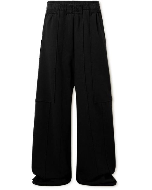 Vetements Black Wide-leg Panelled Cotton-blend Jersey Sweatpants for men