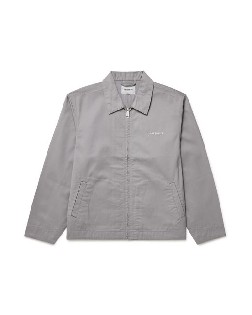 Carhartt Gray Module Script Logo-Embroidered Twill Bomber Jacket for men