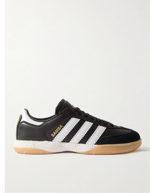 Adidas Originals Samba MN Sneakers aus Leder mit Velourslederbesatz in Black für Herren