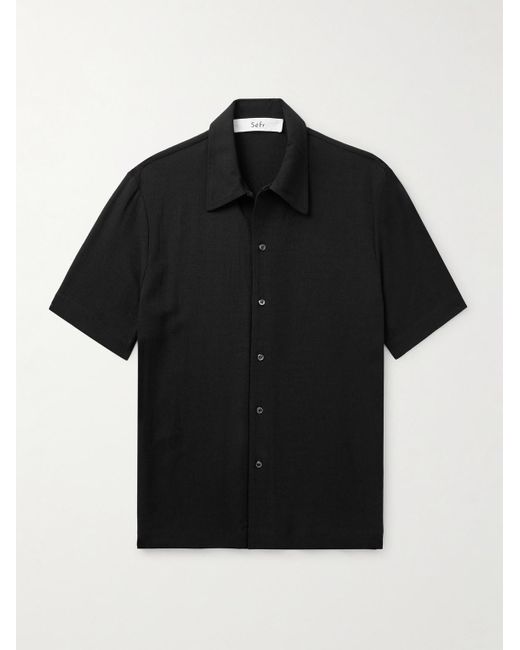 Séfr Black Suneham Crepe Shirt for men