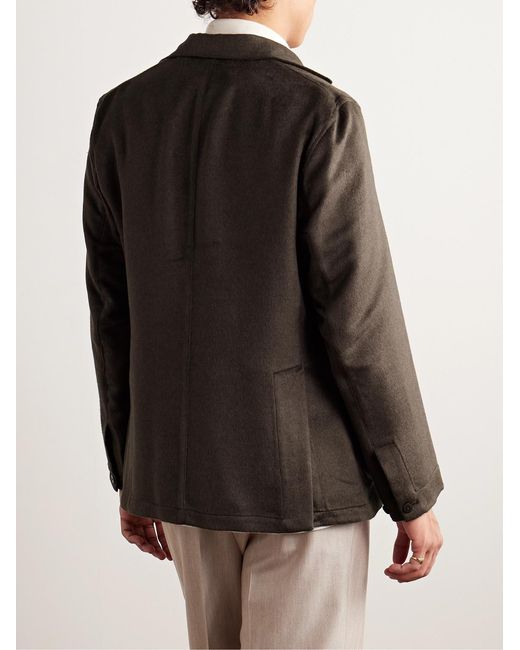 STÒFFA Brown Unstructured Brushed-Silk Blazer for men