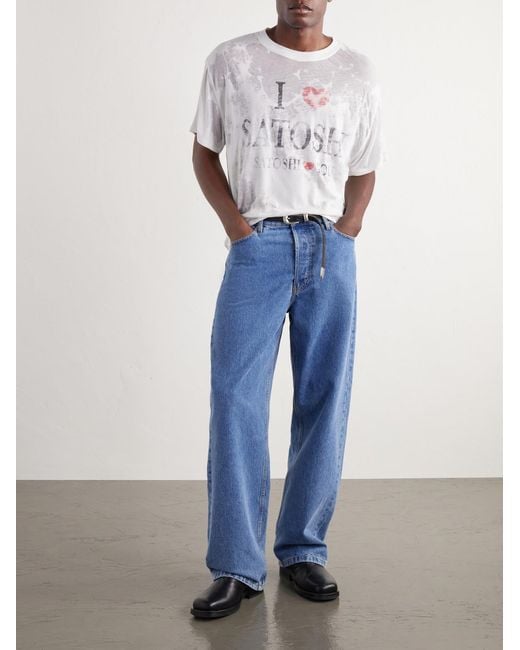 Satoshi Nakamoto White I Love Satoshi Printed Distressed T-shirt for men