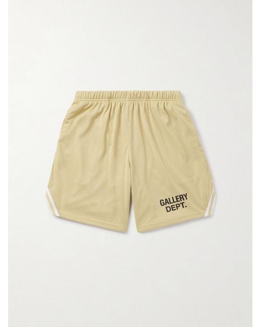 GALLERY DEPT. Natural Venice Court Wide-leg Logo-print Webbing-trimmed Mesh Shorts for men