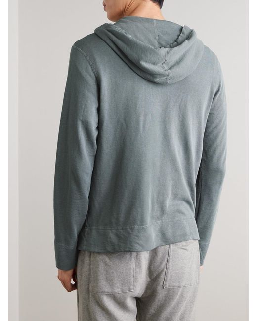 James Perse Blue Loopback Supima Cotton-Jersey Zip-Up Hoodie for men